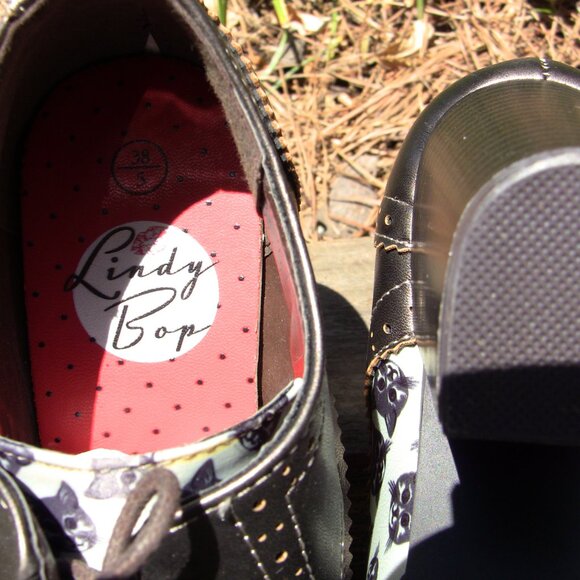 Lindy Bop Wingtip Cat Design 3 inch Heel Shoes NWOT - size UK 5/EU 38/US 7.5 - Picture 8 of 9